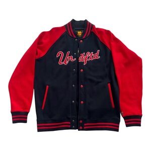 Undefeated UNDFTD Red and Navy Varsity Jacket